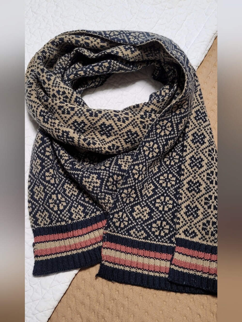 💚10 for $10💚 Bundle and save Classic Knit Scarf in Navy and Tan